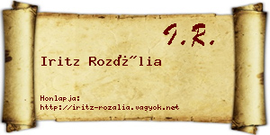 Iritz Rozália névjegykártya